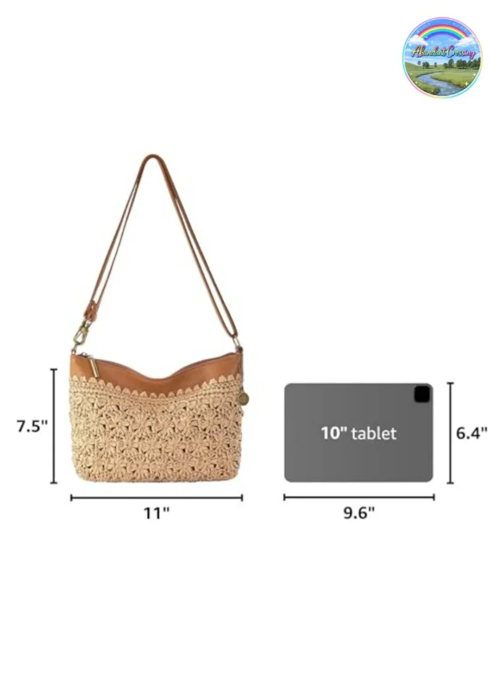 Hand Crochet Leather Convertible Crossbody 3-in-1 Purse Clutch